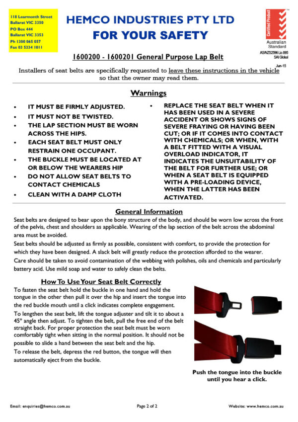 Static Lap Belt - Image 4