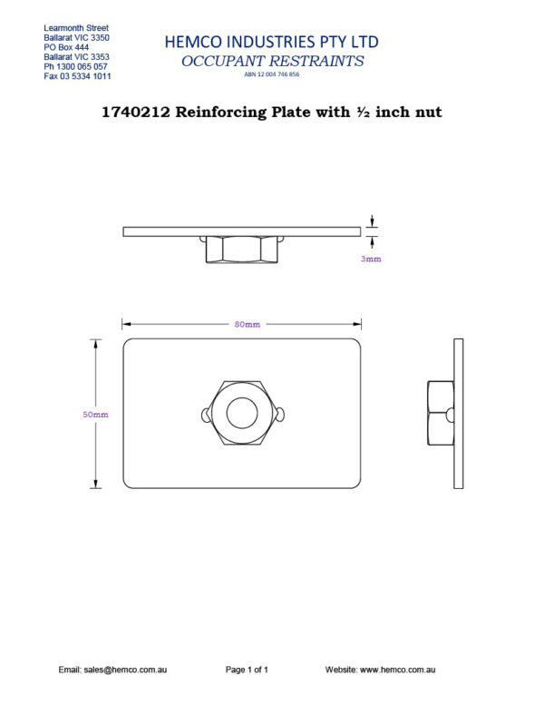 Reinforcing Mounting Plate 1/2 Inch - Image 3