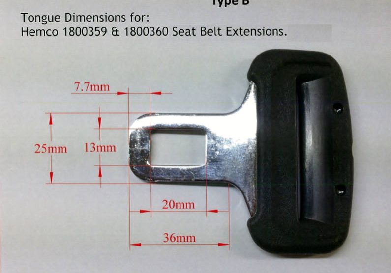 Type B Seatbelt Extensions
