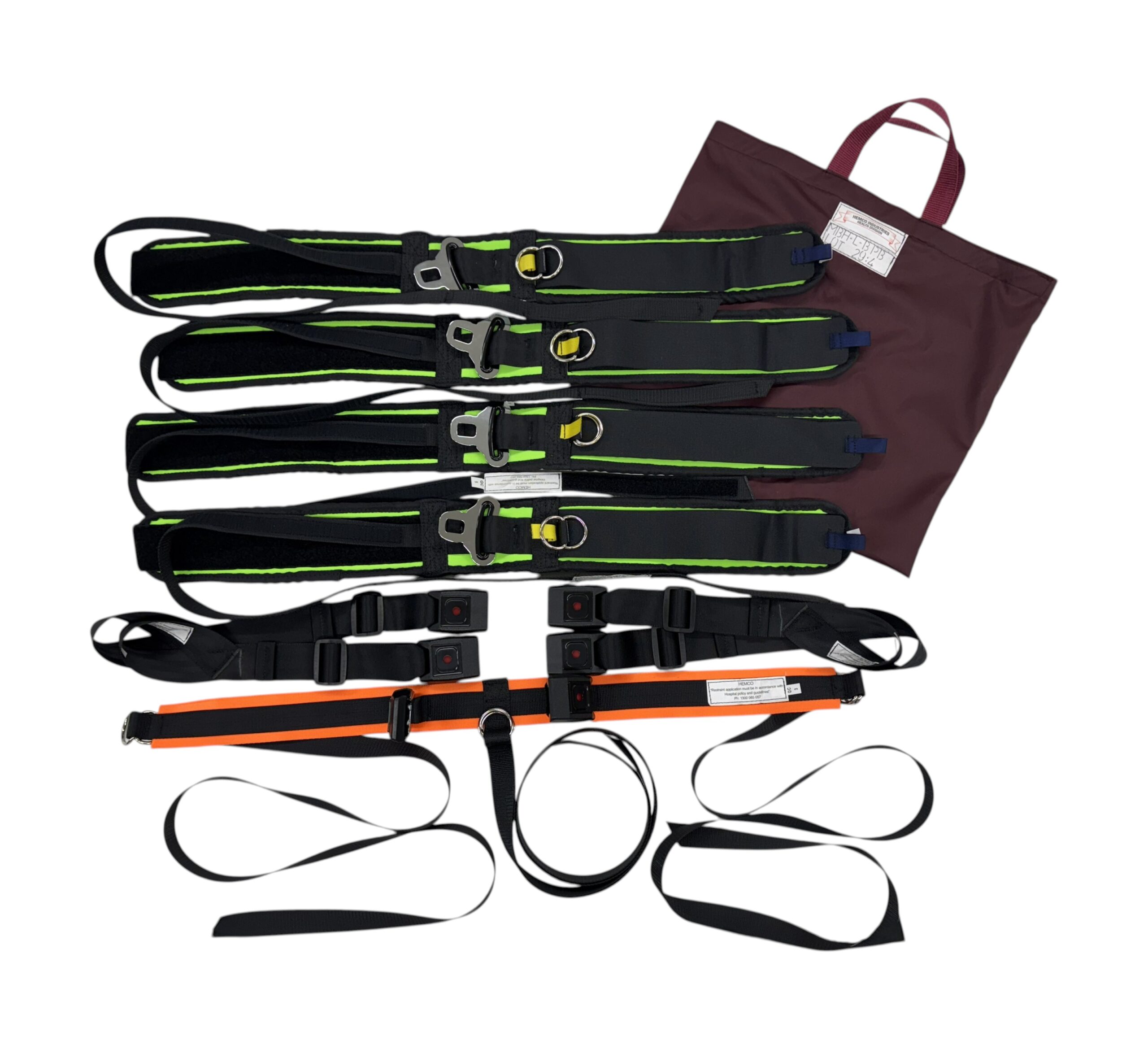Mildura Base Hospital Large Restraint Set | Lime Green Neoprene Wrist & Ankle Restraint System 1 Mildura Base Hospital Large Restraint Set | Lime Green Neoprene Wrist & Ankle Restraint System